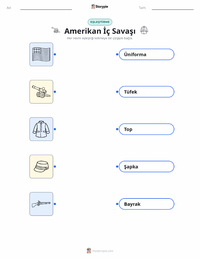 Amerikan İç Savaşı çocuklar için yazdırılabilir çalışma sayfası