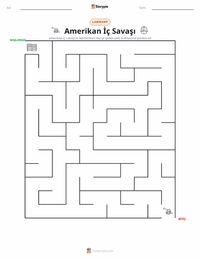 Amerikan İç Savaşı yazdırılabilir çalışma sayfası önizlemesi