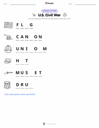 U.S. Civil War printable worksheet preview