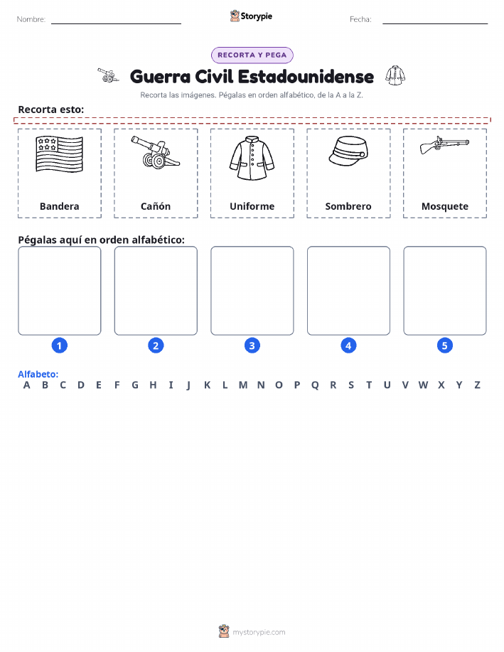 Cortar y Pegar el Alfabeto