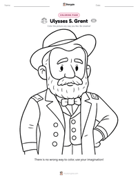 Ulysses S. Grant coloring page for kids