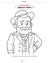 Página para colorear de Ulysses S. Grant para niños