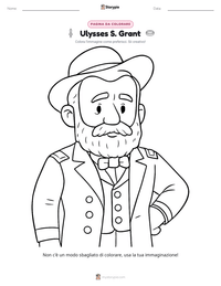 Pagina da colorare di Ulysses S. Grant per bambini