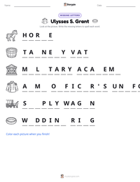 Ulysses S. Grant printable worksheet preview