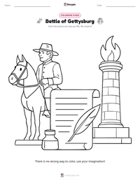 Battle of Gettysburg coloring page for kids