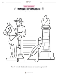 Pagina da colorare di Battaglia di Gettysburg per bambini