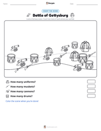 Battle of Gettysburg printable worksheet preview