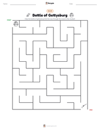 Battle of Gettysburg printable worksheet preview