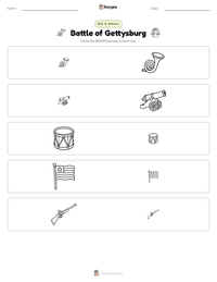 Battle of Gettysburg printable worksheet preview
