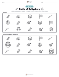 Battle of Gettysburg printable worksheet preview