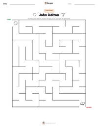 Podgląd drukowalnego arkusza ćwiczeń John Dalton
