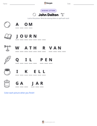 John Dalton printable worksheet preview