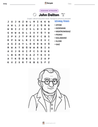 Podgląd drukowalnego arkusza ćwiczeń John Dalton