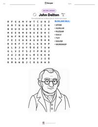 John Dalton yazdırılabilir çalışma sayfası önizlemesi