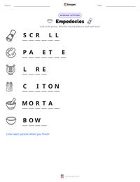 Empedocles printable worksheet preview