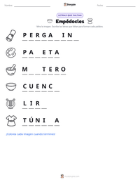 Vista previa de la hoja de trabajo imprimible de Empédocles