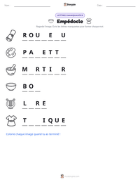 Aperçu de la feuille de travail imprimable Empédocle