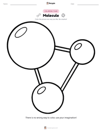 Molecule coloring page for kids