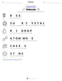 Molecule printable worksheet preview
