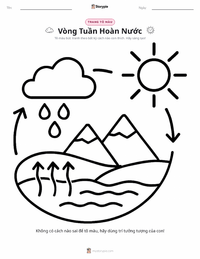 Trang tô màu Vòng Tuần Hoàn Nước cho trẻ em
