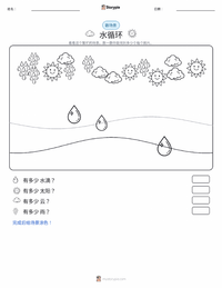 水循环 可打印工作表预览