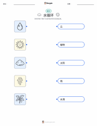 水循环 可打印工作表预览