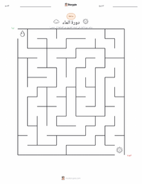 معاينة ورقة العمل القابلة للطباعة دورة الماء