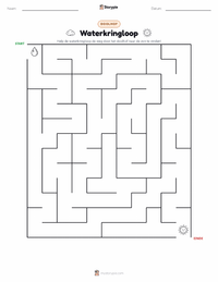 Waterkringloop afdrukbare werkblad voorbeeld