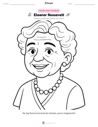 Página para colorear de Eleanor Roosevelt para niños