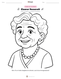 Pagina da colorare di Eleanor Roosevelt per bambini