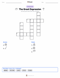 The Great Depression printable worksheet preview