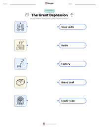 The Great Depression printable worksheet for kids