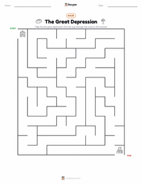 The Great Depression printable worksheet preview