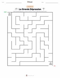 Aperçu de la feuille de travail imprimable Grande Dépression