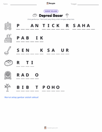 Prabaca lembar kerja cetak Depresi Besar