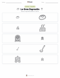 Vista previa de la hoja de trabajo imprimible de Gran Depresión