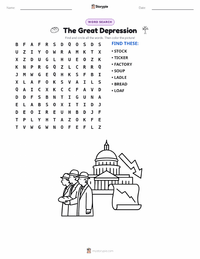 The Great Depression printable worksheet preview
