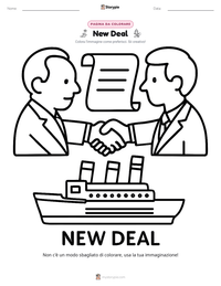 Pagina da colorare di New Deal per bambini