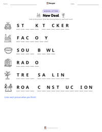 New Deal printable worksheet preview