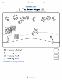 The Starry Night printable worksheet preview