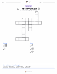 The Starry Night printable worksheet preview
