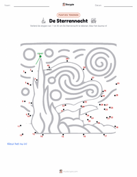 De Sterrennacht afdrukbare werkblad voorbeeld