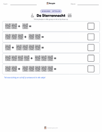 De Sterrennacht afdrukbare werkblad voorbeeld