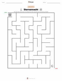 Die Sternennacht druckbare Arbeitsblatt Vorschau