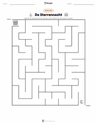De Sterrennacht afdrukbare werkblad voorbeeld