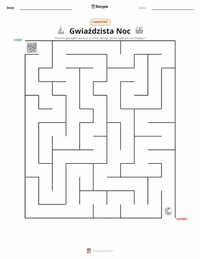 Podgląd drukowalnego arkusza ćwiczeń Gwiaździsta Noc