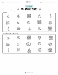 The Starry Night printable worksheet preview