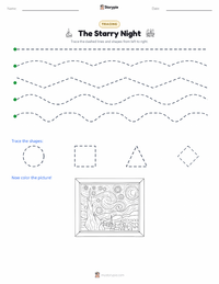 The Starry Night printable worksheet preview