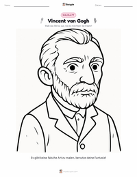 Vincent van Gogh Malvorlage für Kinder