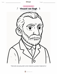 Halaman mewarnai Vincent van Gogh untuk anak-anak